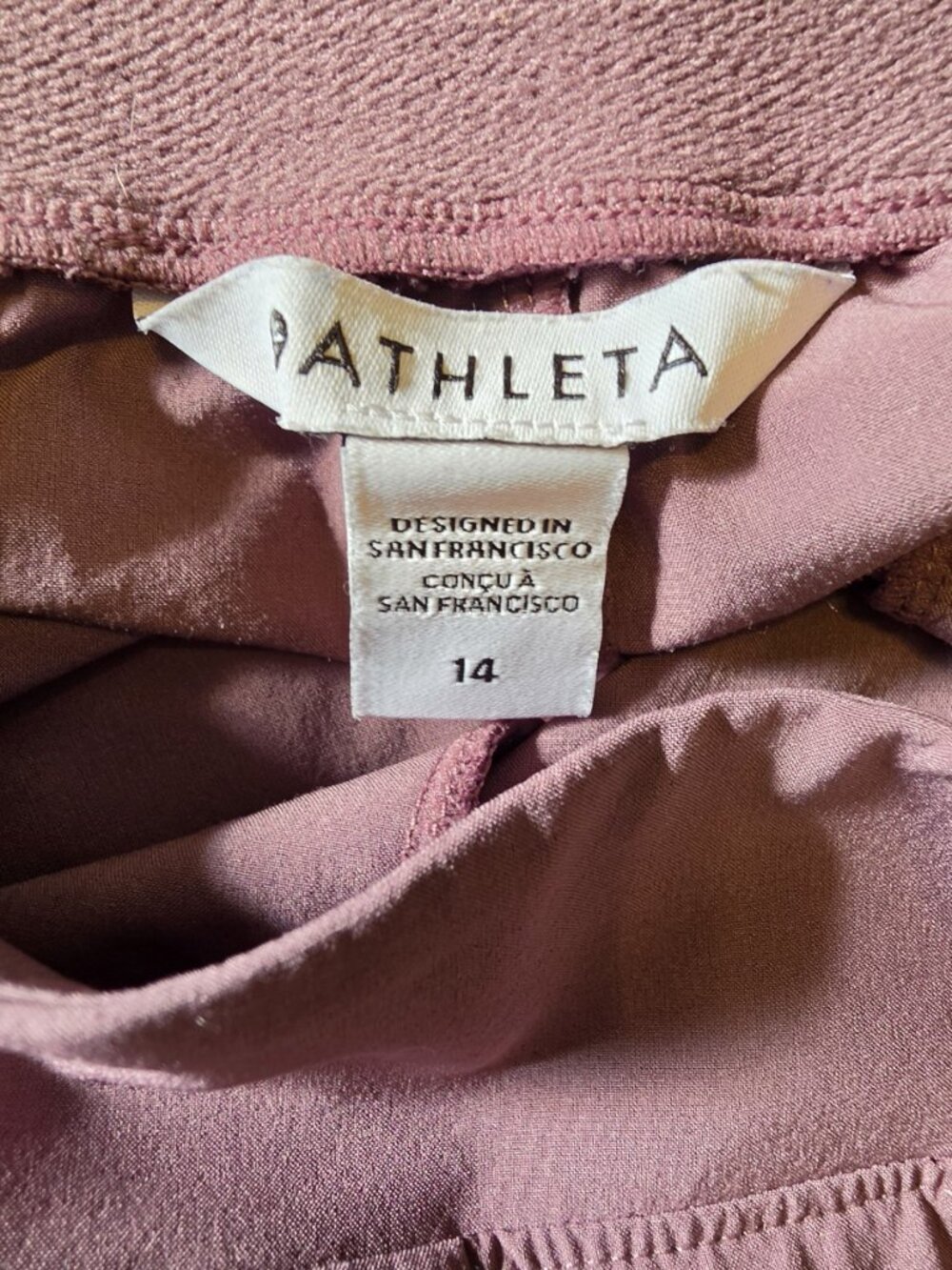 Athleta Brooklyn Heights High Rise Wide Trouser  Color Damask Mauve - Picture 7 of 7